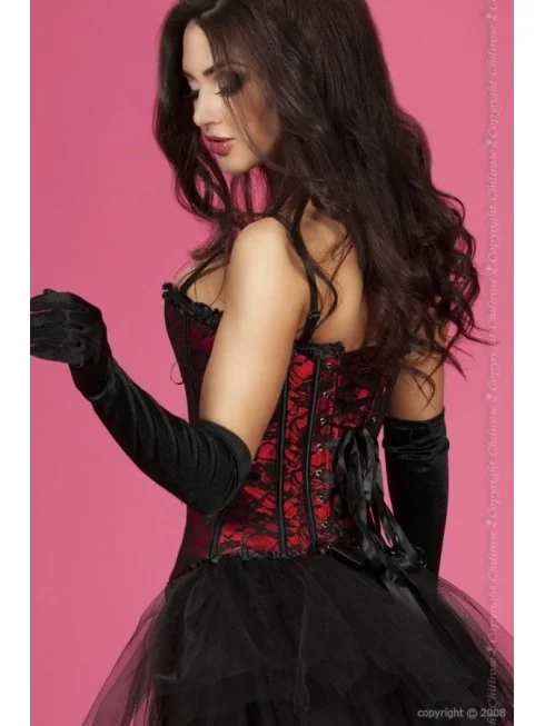 Corset rouge a broderies