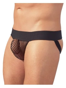 Jock Strap noir en resille - S