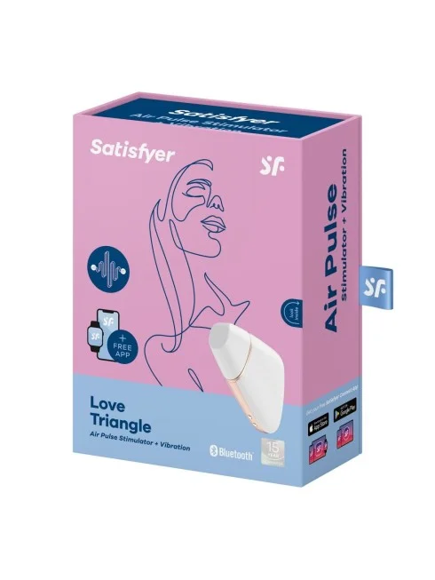 Stimulateur connecté Satisfyer Love Triangle - Blanc et Or