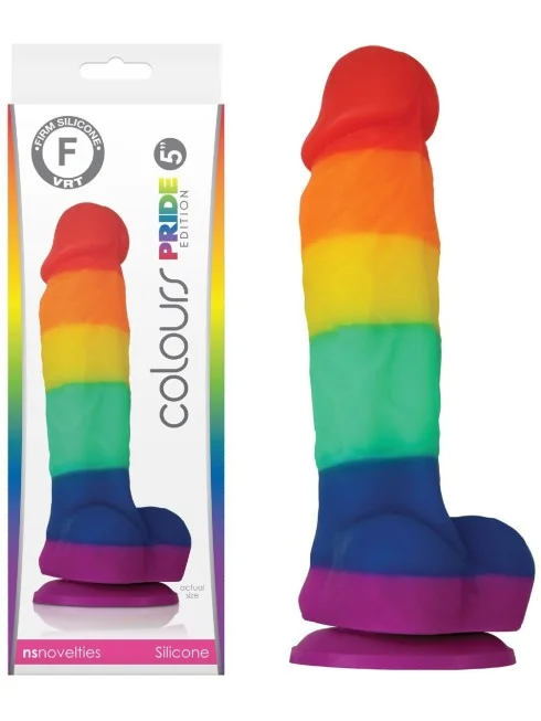 Gode Réaliste Colours Pride en Silicone - 17,5 cm