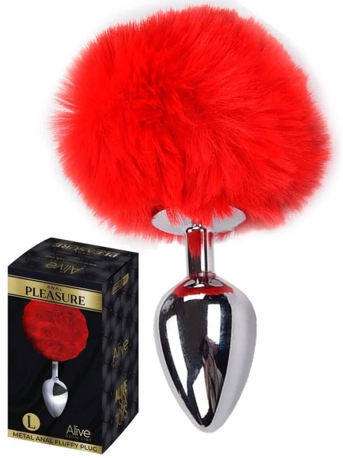 Plug en Métal Large avec Pompon Rouge