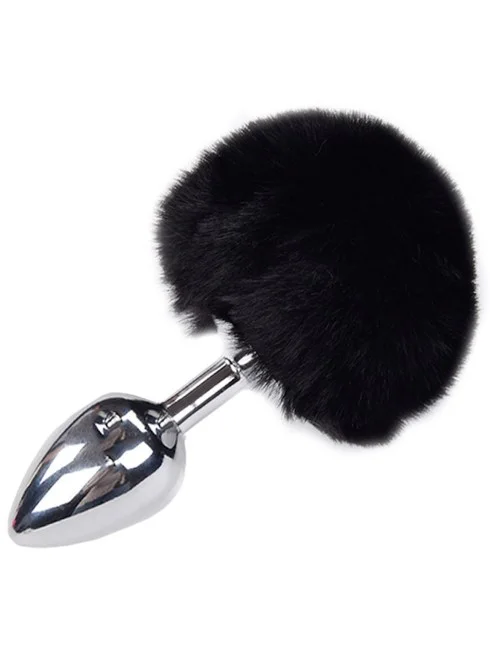 Plug en Métal Medium avec Pompon Noir
