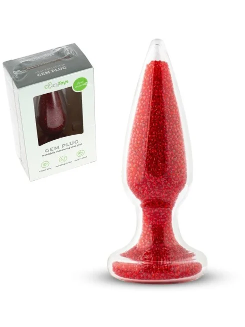 Plug Anal en Verre et Strass Rouge
