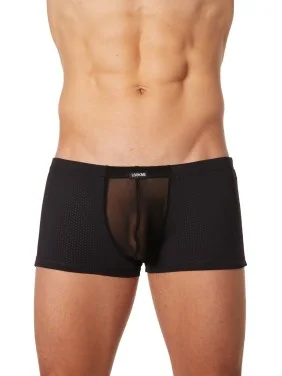 Boxer noir finement ajouré et transparence - LM905-67BLK