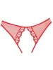 Culotte ouverte en résille rouge et bords dentelle - A1080R