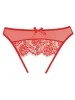 Culotte ouverte en dentelle et résille rouge - A1071R