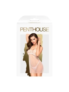 Nuisette transparente et string assorti Blanc All yours - PH0092WHT