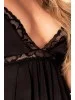 Nuisette noire semi ouverte sur les côtés - MAL7341BLK