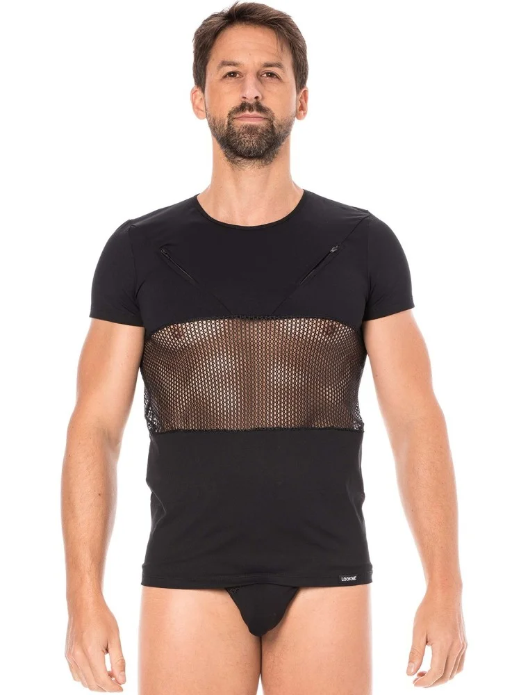 T-shirt noir filet - LM2004-81BLK
