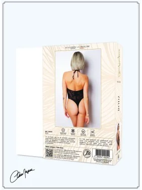 Body effet string sexy noir en résille - Le Numéro 4 - Collection Body - CM98005